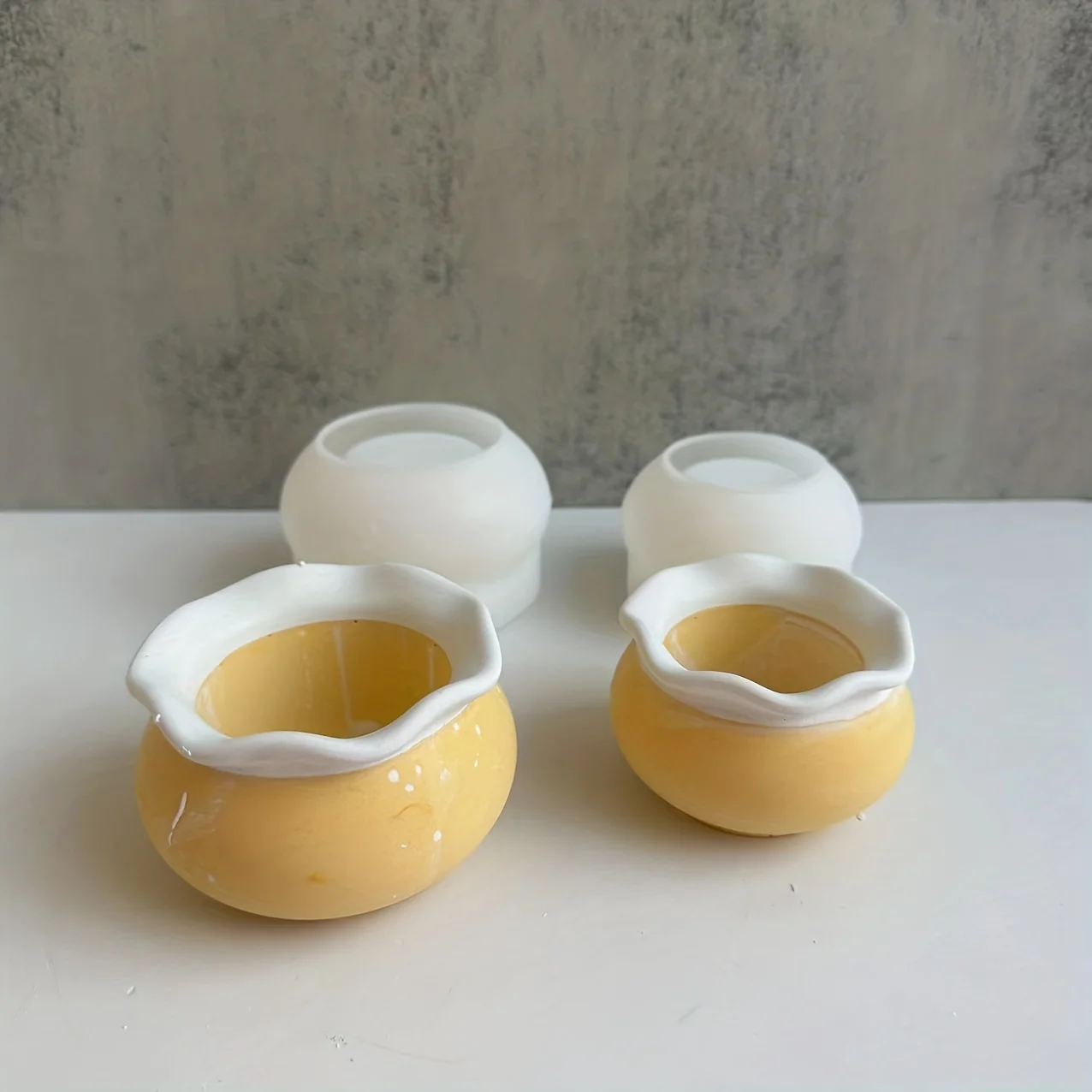 Resin silicone molds, wave-edge round-bottom candle cups silicone molds, plaster dripping molds, DIY shaping molds
