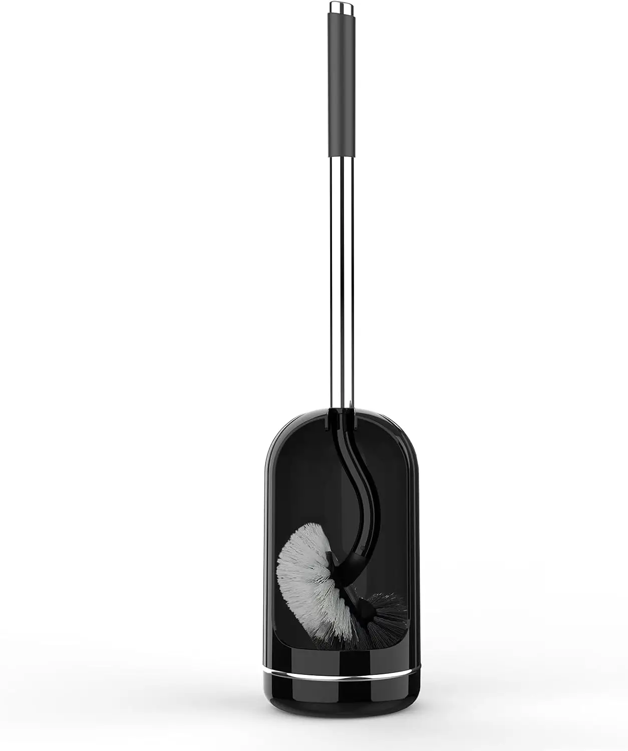 

Набор туалетных щеток и держателей, компактная щетка для изогнутых чаш, ручка из нержавеющей стали, черный