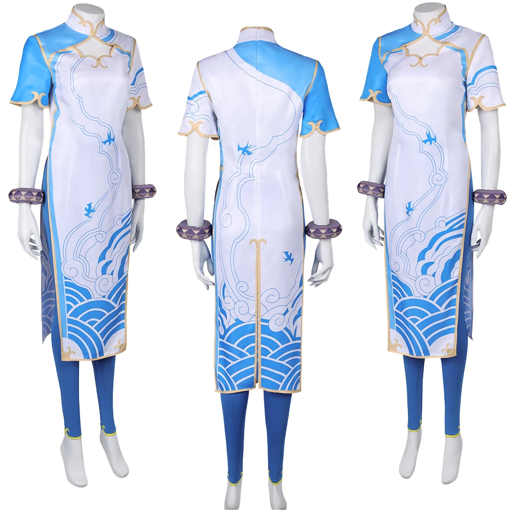 Chun Li Cosplay Role Play Cheongsam Anime Fighter Game SF 7 Costume Adult Women Roleplay Female Fancy Dress Up Party Clothes