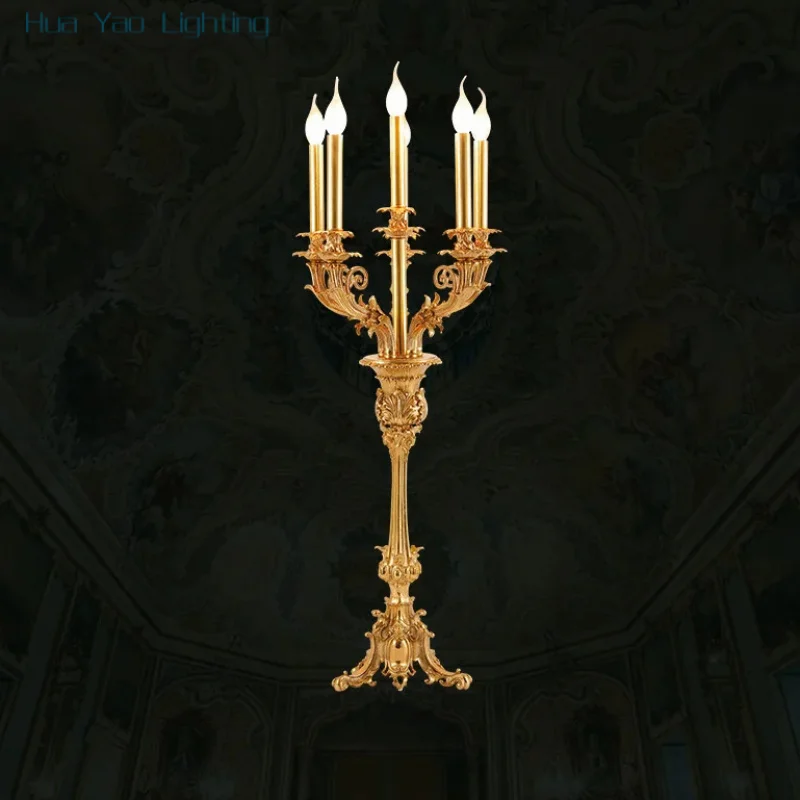 European Brass Candle - Style Table Light, Ideal For Porch, Living Room, Study, Hotel Aisle & Restaurant