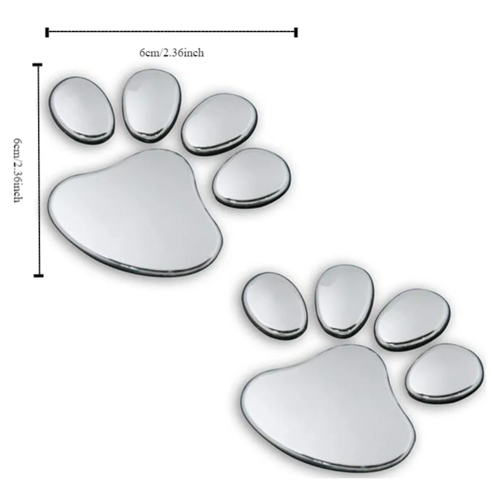 2pcs Cool Design Dog Paw Car Stickers Animal Footprint PVC Window Decals 3D Stereo Auto Body Styling