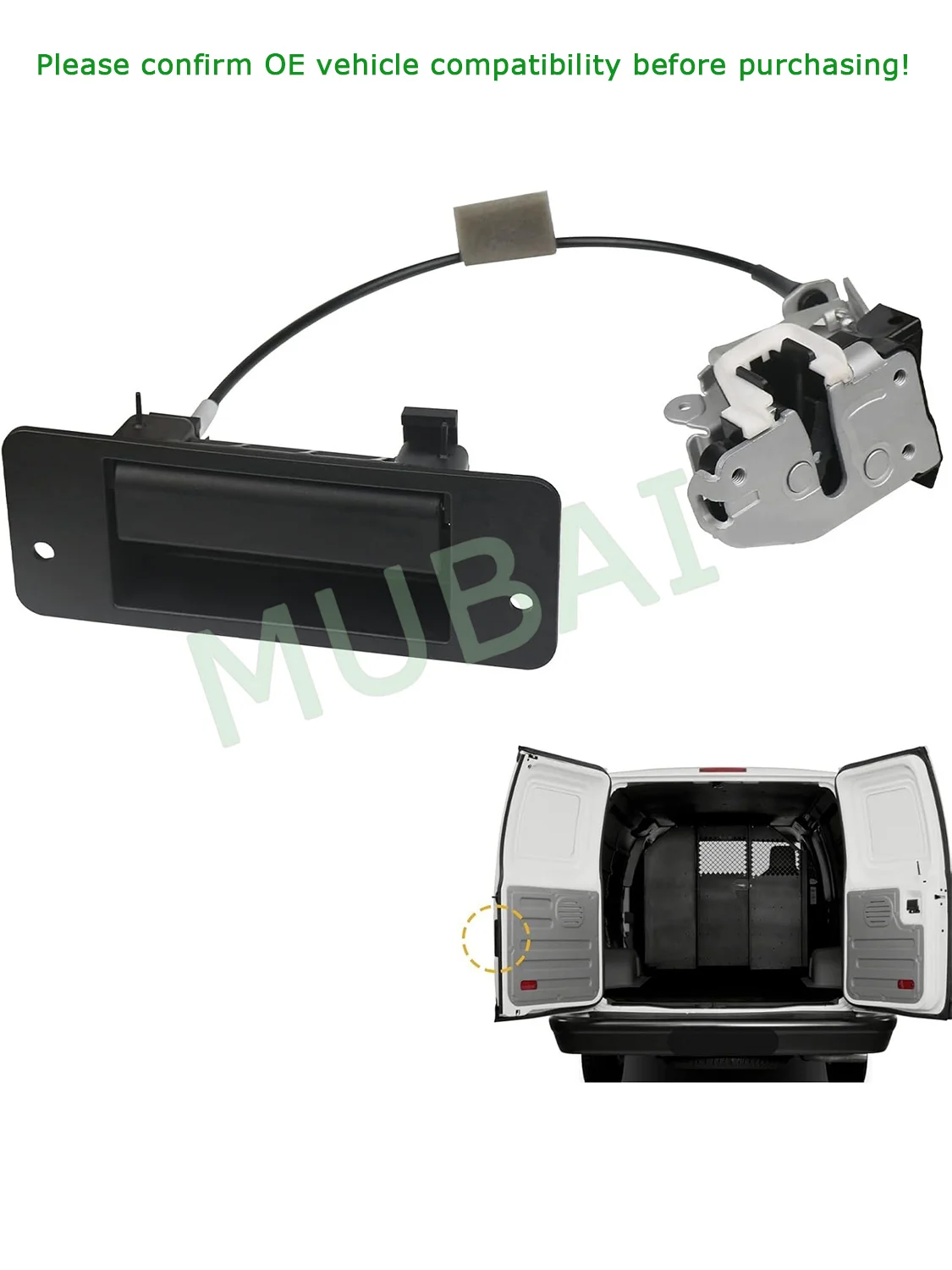 8C2Z-15431A03-A 6C2Z-15431A03-AA, Cerradura de Puerta Trasera con Manija, para Ford E150 E250 E350 E450 Econoline Club Wagon Super 1992-2019