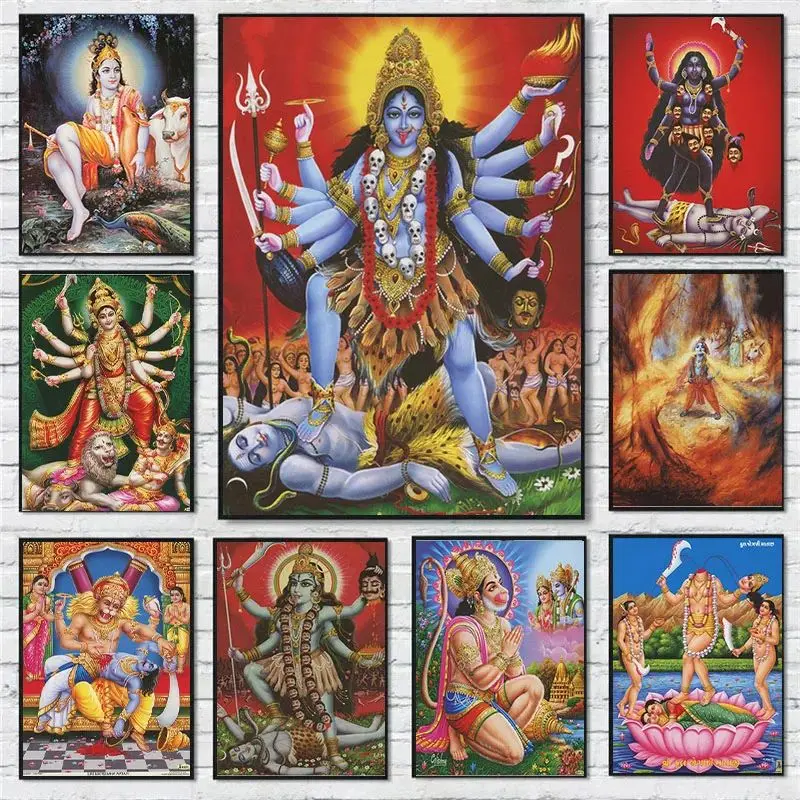 India Dios hindú Ganesha templo elefante Dios serie religión lienzo imagen para habitación hogar pasillo decoración de oficina
