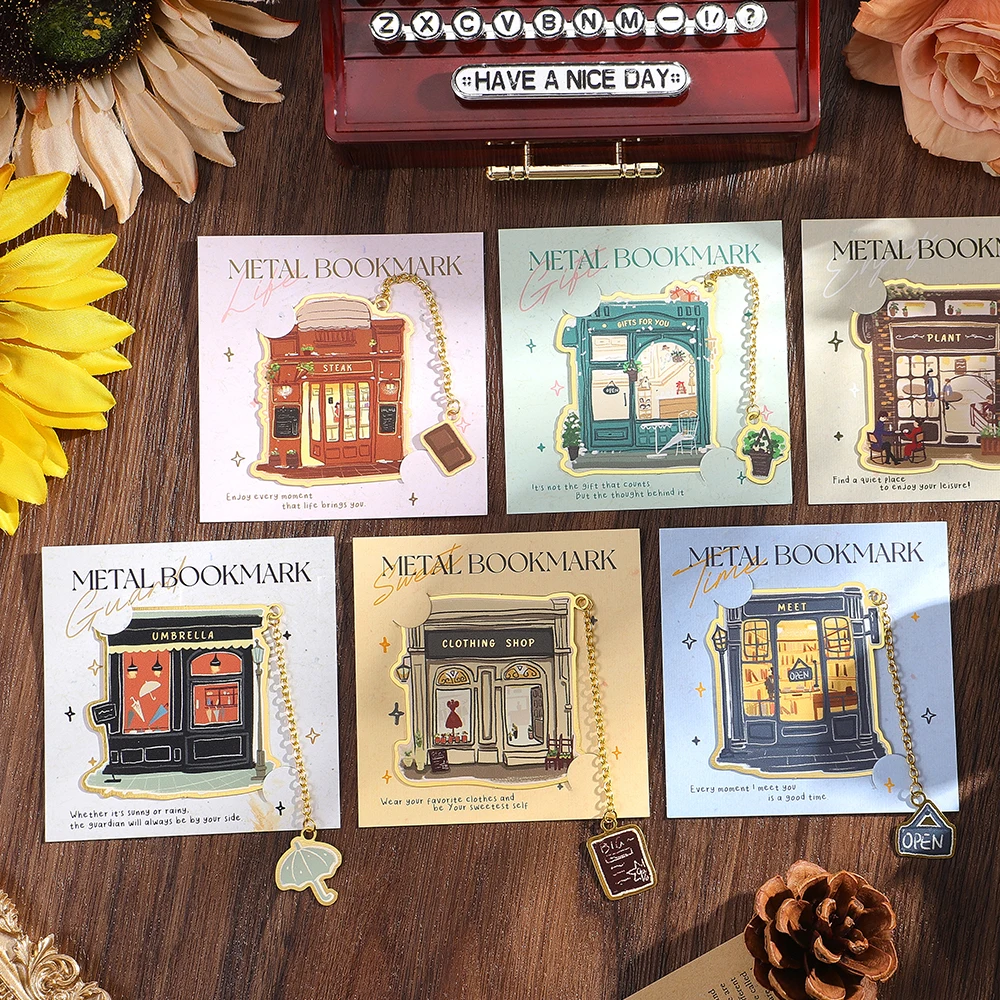 

1pc Vintage Metal Bookmark European Town Scene Design for Book Lovers Readers Writers Elegant Book Accessory Bookshelf Decor