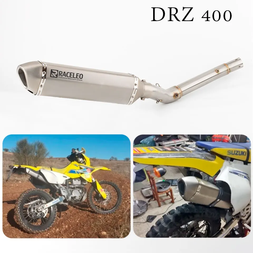 Motorcycle Exhaust Muffler Middle Link Pipe Slip on Escape Motorcycle for Suzuki DRZ400 DRZ400S DRZ400SM DRZ400E 2000-2022