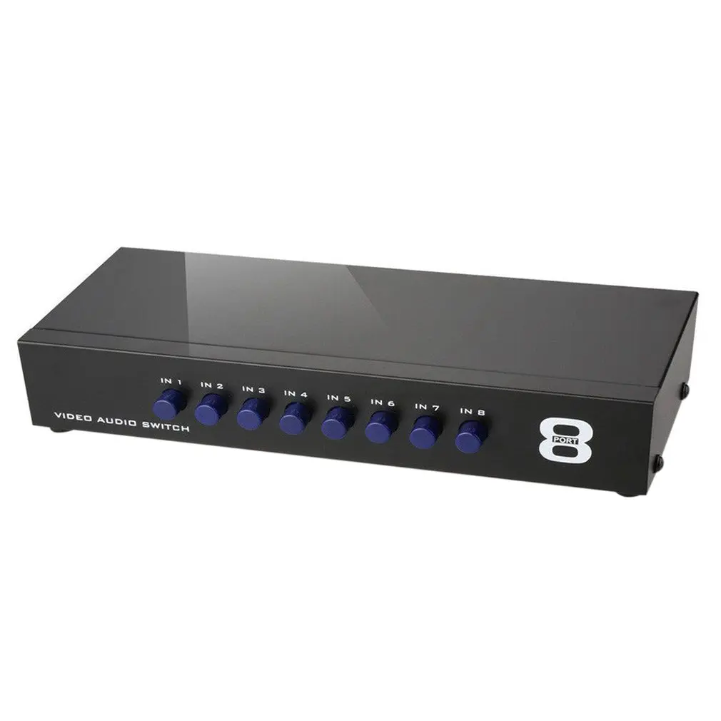 8 In 1 Out To TV AV Switch Box Composite Selector 8 Port RCA Audio Video Swithcer Adapter for DVD HDTV Converter Dropshipping