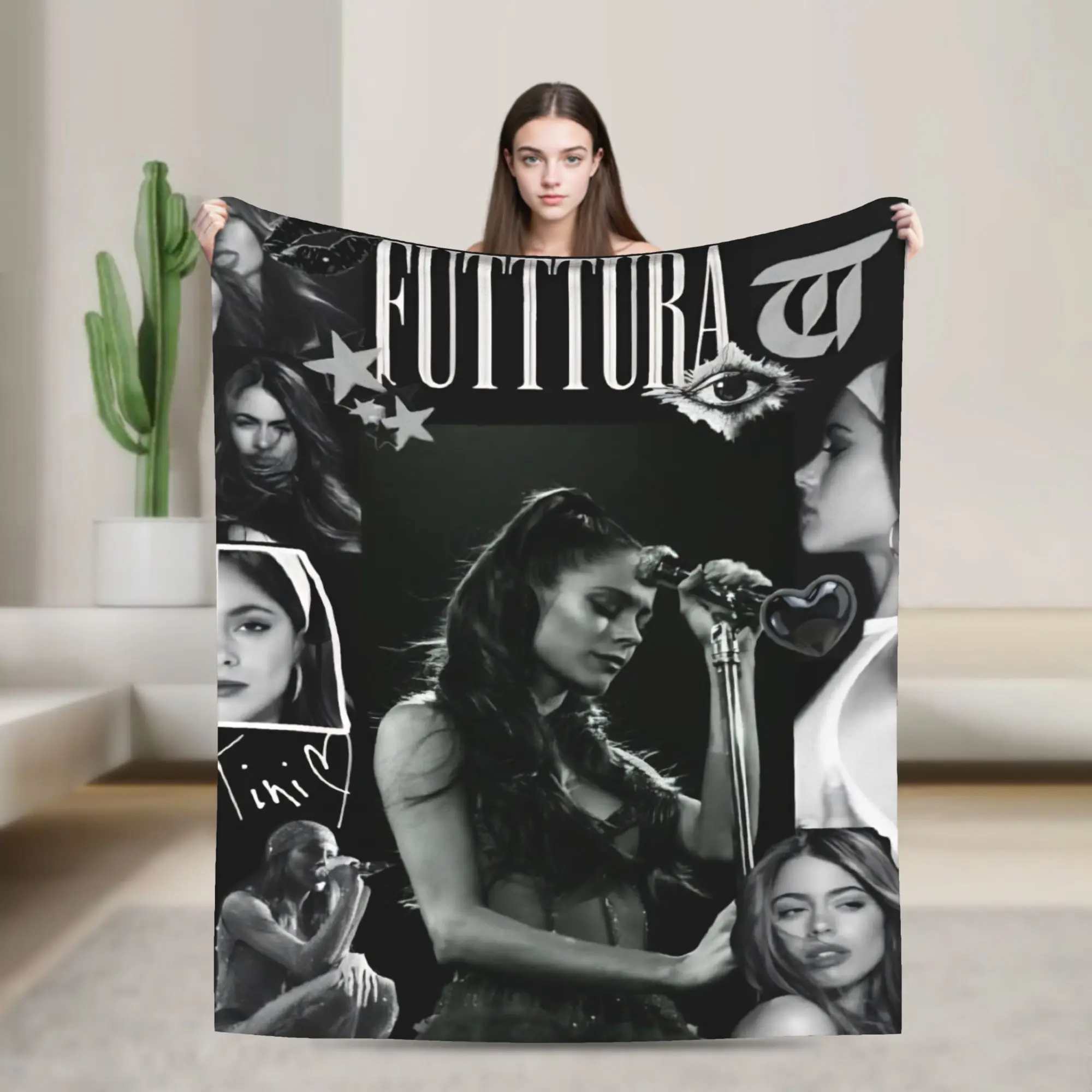

TINI STOESSEL Futtura New Album Fuzzy Blanket Singer Custom Throw Blankets for Bed Sofa Couch 125*100cm Bedspread