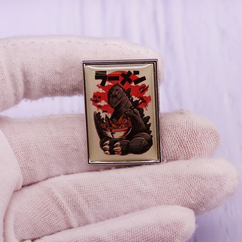 Kaiju’s Ramen Pin Brooch Japanese Funny Artwork Badge