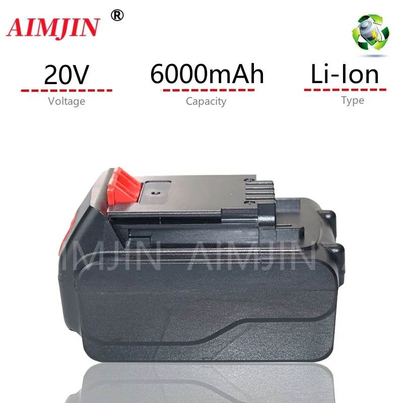 

Li-ion Rechargeable Battery 20V 6000mAh Is Suitable For The Whole BLACK DECKER 20 Model