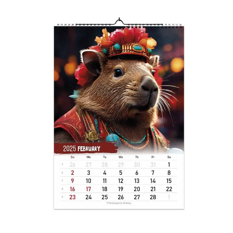 Daily Weekly Monthly Planner 2025 Calendar Hangable Dachshund Pattern Desktop Calendar Paper Home Ornaments Wall Calendar