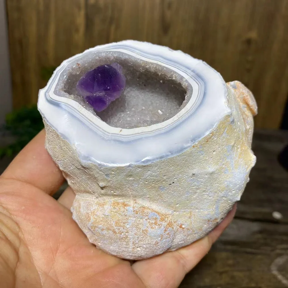 White Agate Geode Combination Amethyst Stone Natural Quartz Crystals Druzy Raw Mineral Samples Wicca  Home Decoration Modern