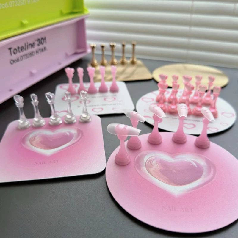 Love Nail Holder Metal Nail Tips Stand For Press On Nails Acrylic Shower Shelves Nail Art Display Manicure Tool