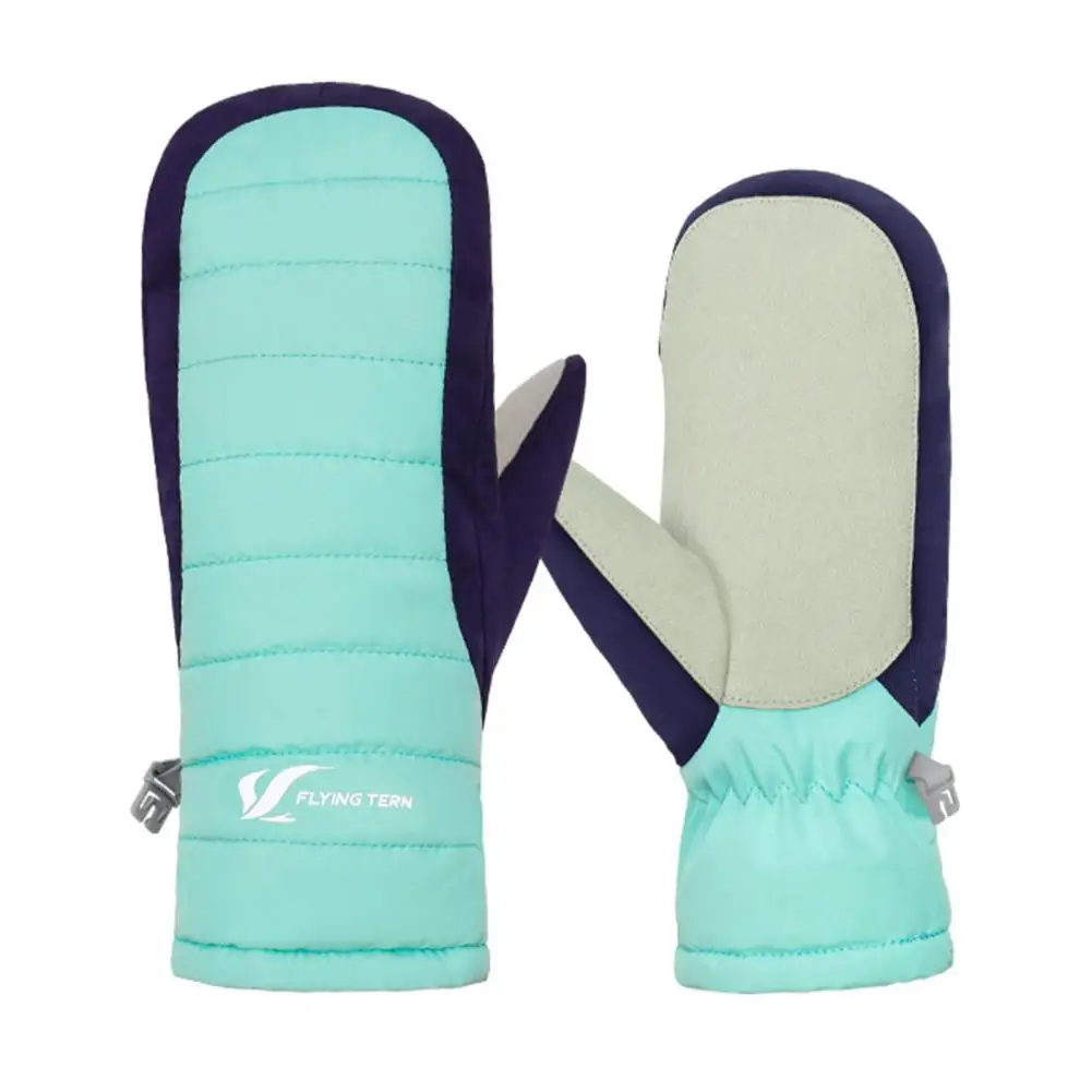 Luvas impermeáveis de esqui para crianças, luvas de neve, forro polar ideal para meninos e meninas, luvas térmicas ao ar livre, inverno