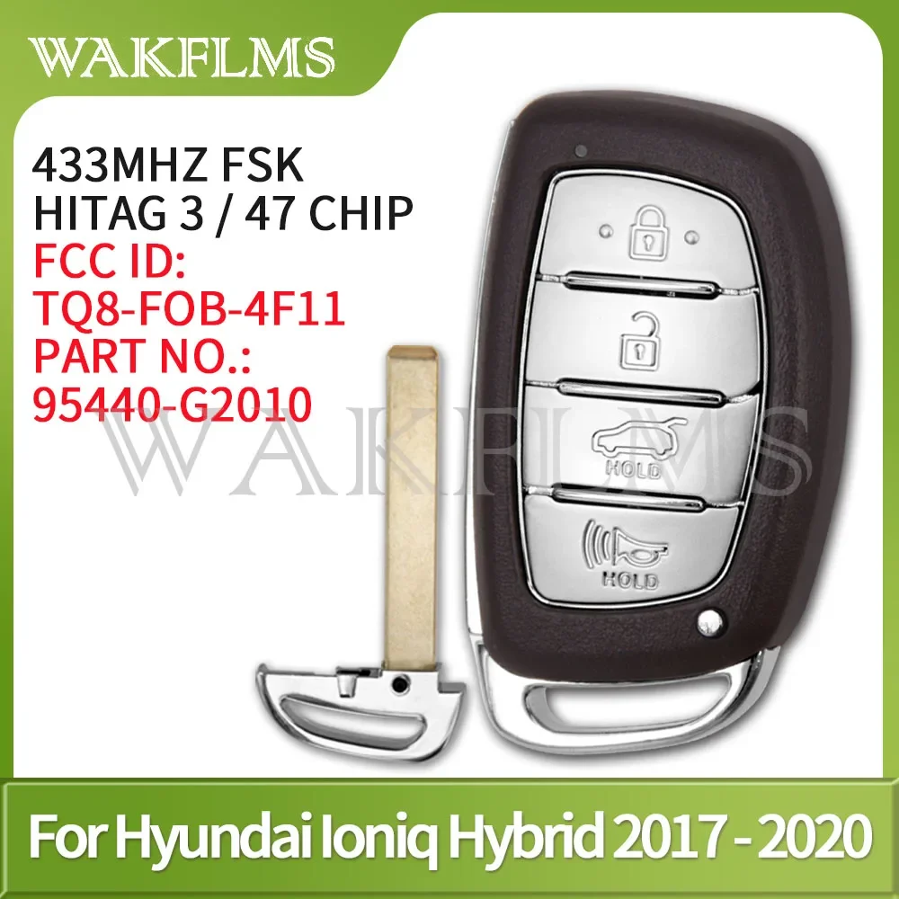 433.92Mhz ID47 CHIP Car Key Keyless Go For Hyundai Ioniq Hybrid TQ8-FOB-4F11 2017 2018 2019 2020 95440-G2010 95440 G2010