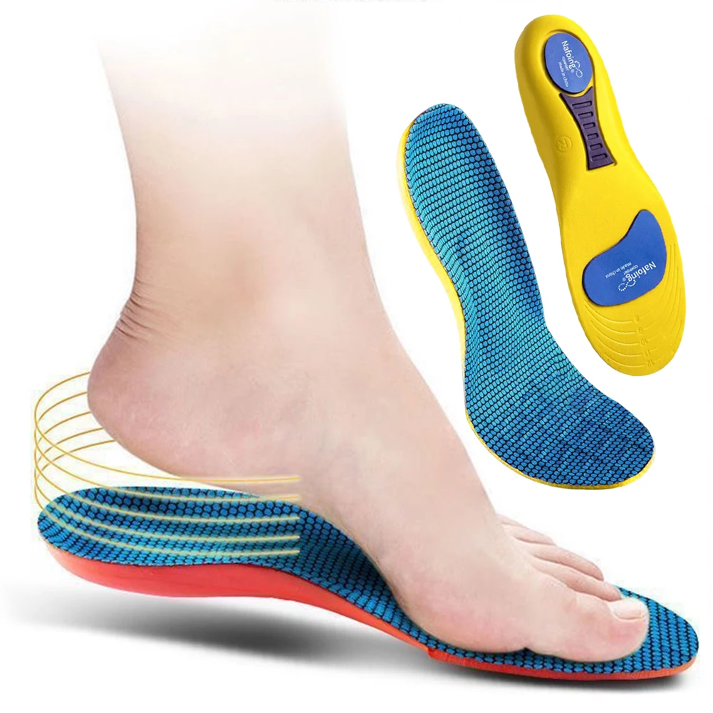 1 Pair Norelie Insoles Shock Absorption Orthopaedic Insoles Arch Support Plantar Fasciitis Orthotic Insole for Runners Athletes