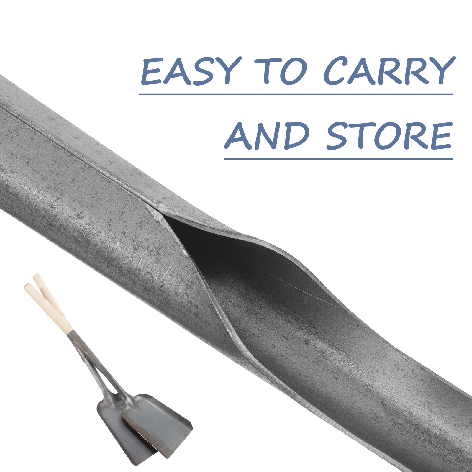 

2Pcs Metal Shovel Coal Ash Litter Cleaning Fireplace Scoop Integrated Molding Manual Forging Long Handle