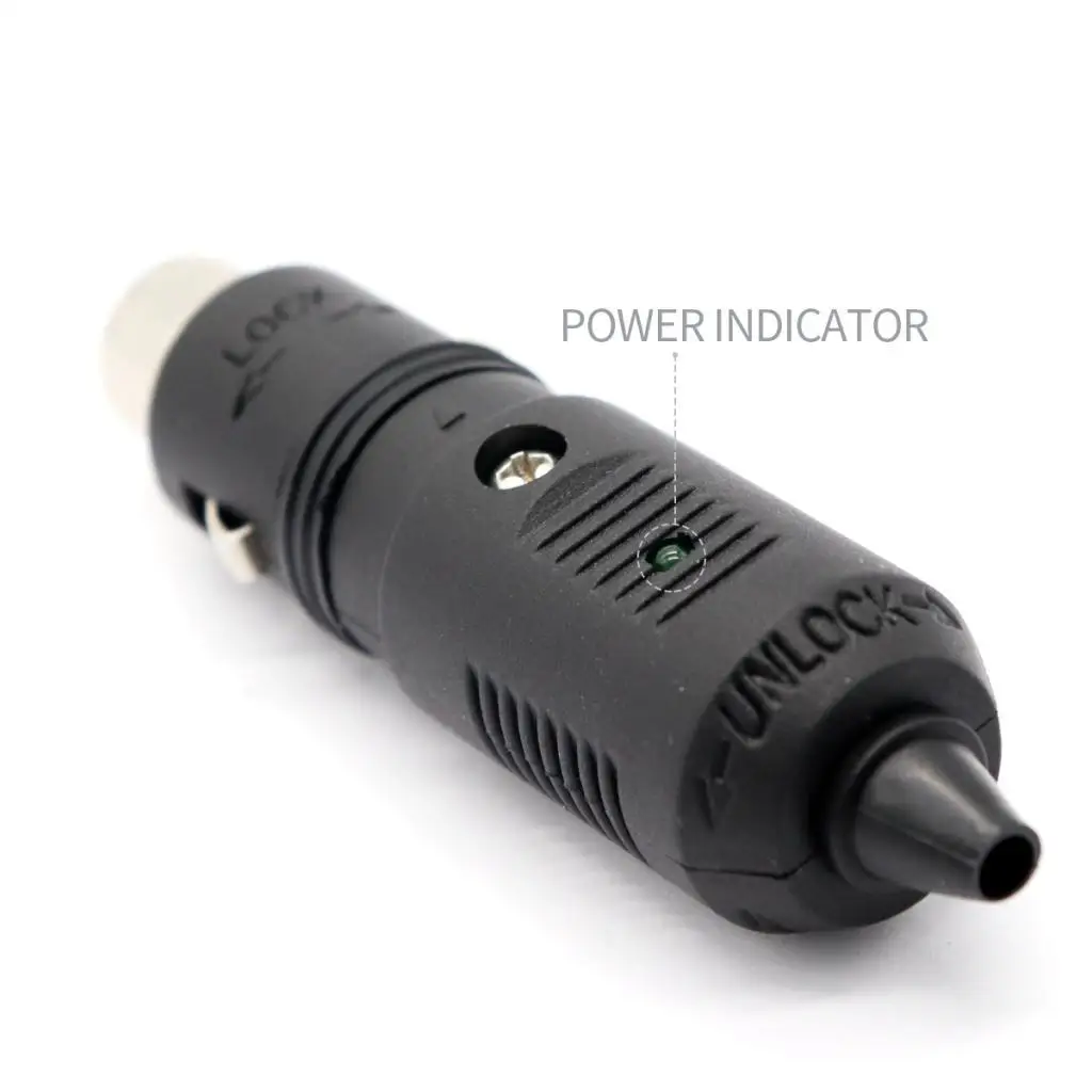Car Lighter Socket Connector Flame Retardant Nylon Plug Adaptor LED Power Indicator for Auto 12V 24V Models Replacement