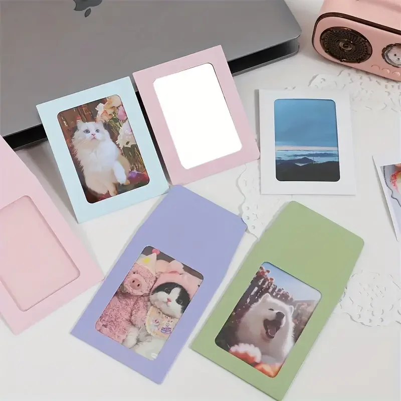 20 Pcs Macaron Color Card Sleeve Envelope Cover Letter Sheet Colored Paper Envelope Bag Hollowed Out Transparent Card Packaging