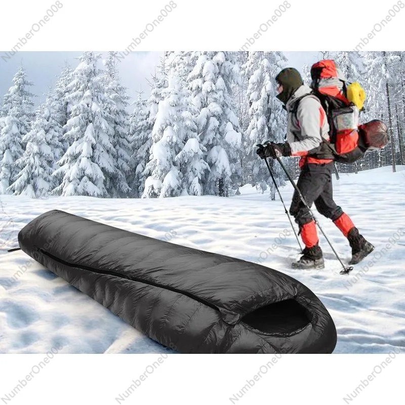 Lightweight Goose Down Mummy Sleeping Bag Compact for Winter Camping Backpacking