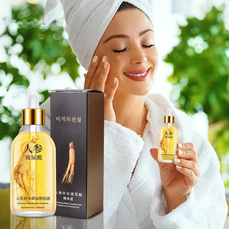 24K Golden Ginseng Essences Polypeptide Anti-wrinkle Face Serum Fade Fine Lines Hyaluronic Acid Moisturizing Facial Skin Care