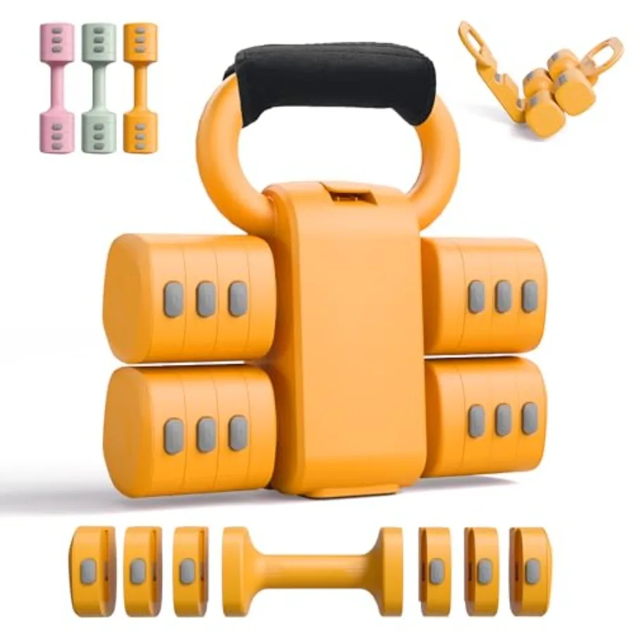 

Набор регулируемых гантелей-гирь 2-в-1, 4 уровня веса, быстрая смена веса 2.2, 3.3, 4.4, 5.5 фунтов, для женщин, для домашних тренировок и занятий в спортзале