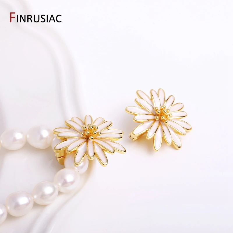 11 Types 18K Gold Plated Shiny Zircon Pearl Clasps Hooks For DIY Beaded Pearl Jewelry Making Connectors Fittings Wholesale