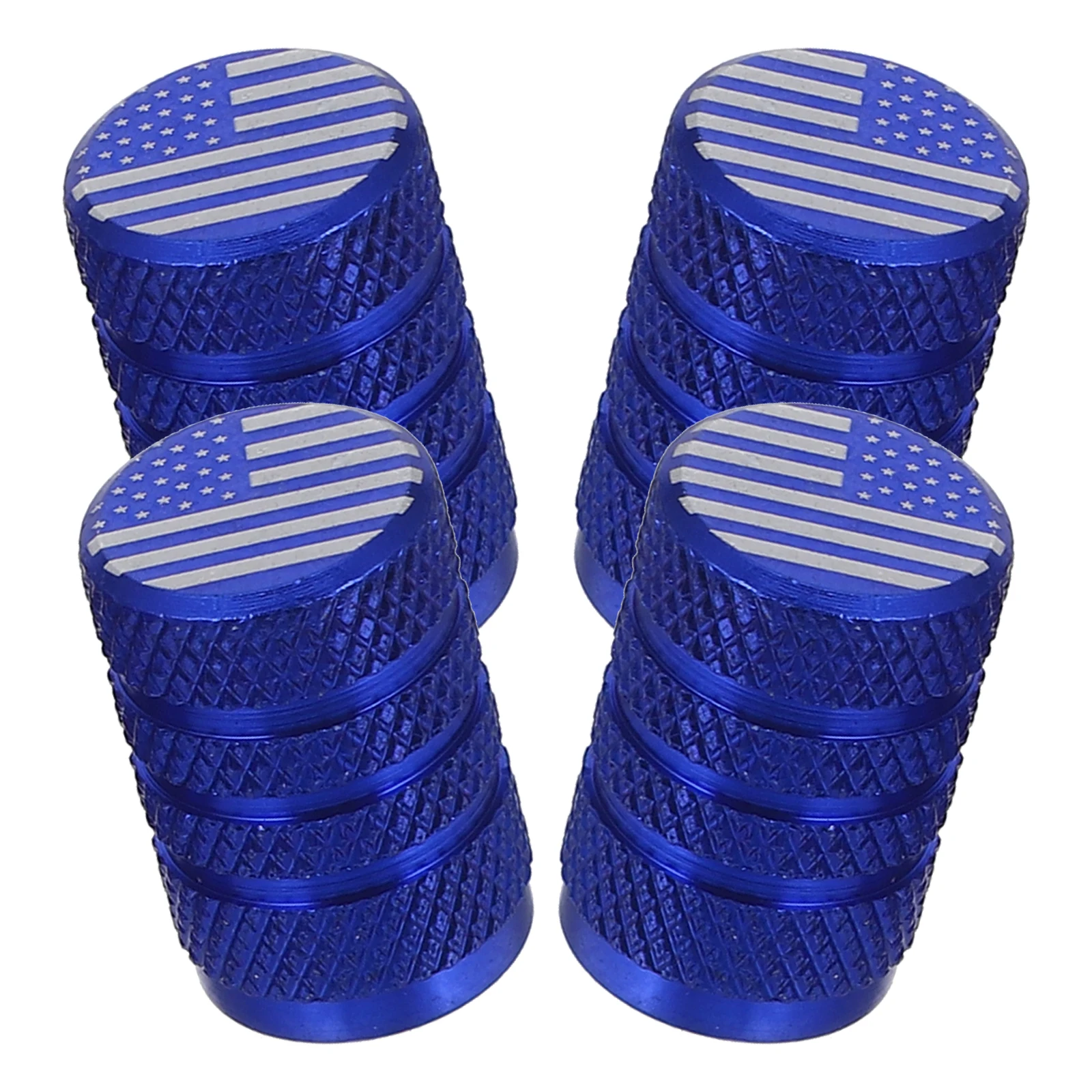 

4PCS Blue Aluminum Alloy Tire Valve Caps for Cars Dustproof Decorative Car Tyre Valves Stem Covers Accessories