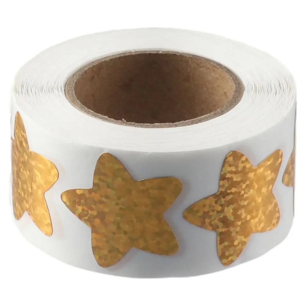 Stickers 500Pcs Tag Paper Multicolour Decoration Sealing Sticker Label Gold and Silver Classification Label Party