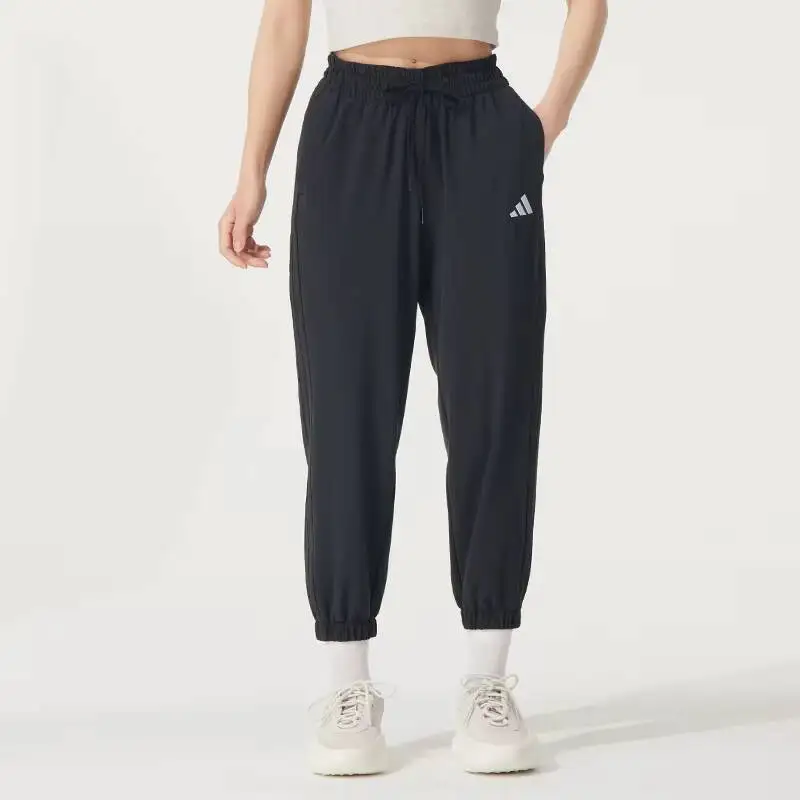new 2026 Sport Adidas Womens Woven Pants JZ2173 Elastic Waist Drawstring Casual Trousers
