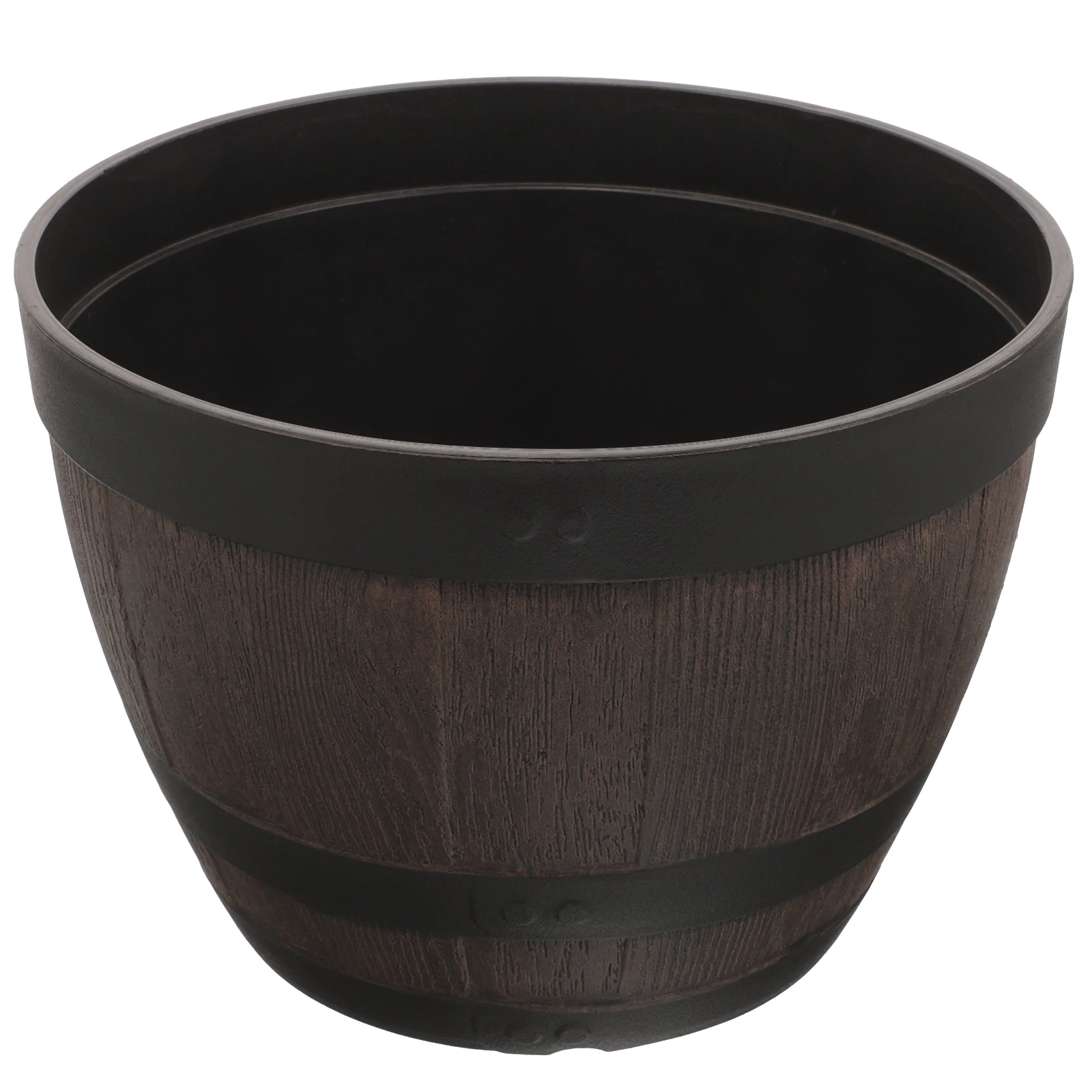

Imitation Barrel Pot 9 Inch Large Size Planters for Garden Plant Pots For Garden Plastic Vegetable Pots with Hole