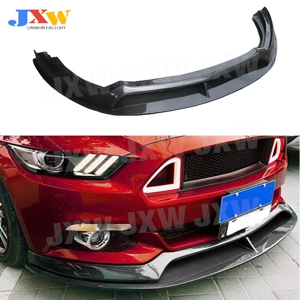 

Carbon Fiber Front Lip Spoiler For Ford Mustang Coupe 2015 2016 2017 AC Style FRP Head Bumper Chin Shovel Guard Body Kits