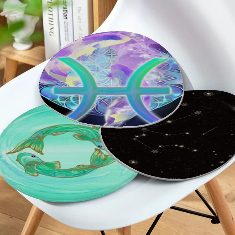 

Constellation Pisces Art Seat Pad Household Cushion Soft Plush Chair Mat Winter Office Bar Chair Mat Pad