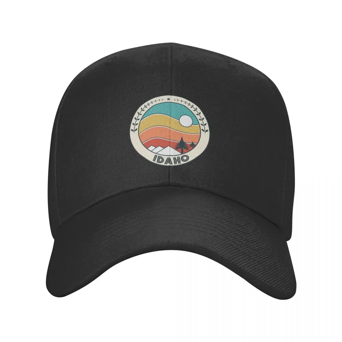 Idaho Retro Vintage Sunset - Idaho Mountain Souvenir - Gift - Hometown Hiking Nature Baseball Cap Hip Hop Ladies Men's