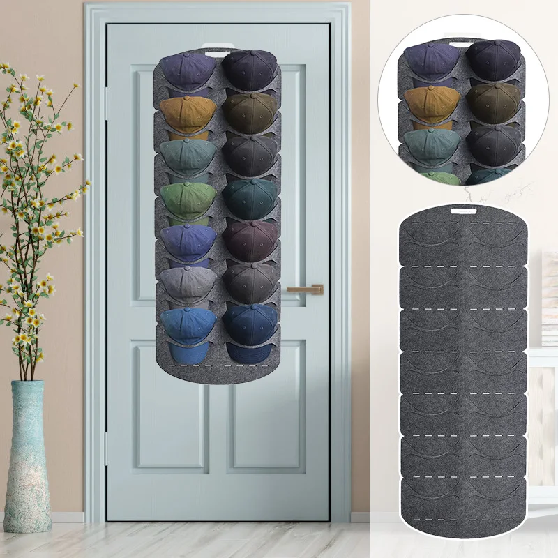 

Hanging Hat Organizers For Bedroom Closet Space Saving Wall Door Felt Storage Rack For Baseball Cap Felt Storage Holders