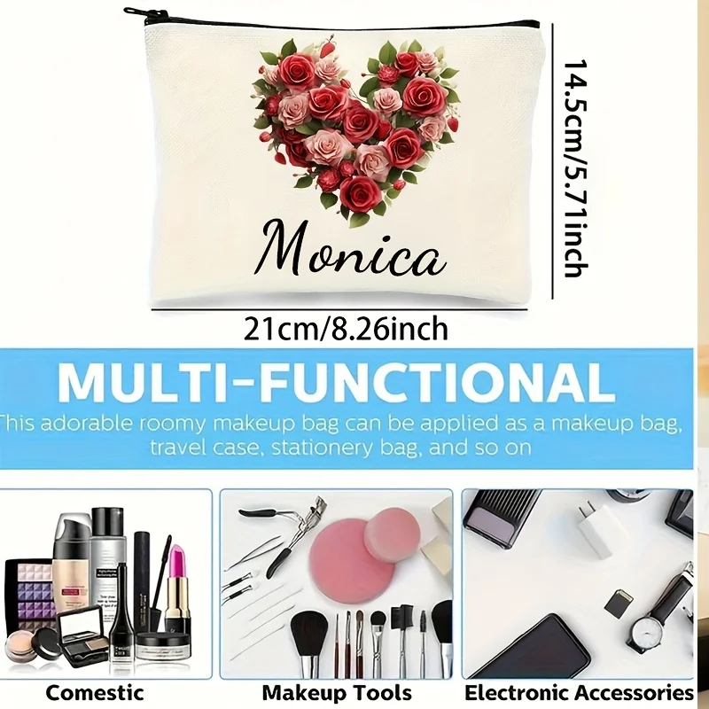 Customized Heart-Shaped Makeup Bag - Handbag - Toiletry Bag - Pencil Case - Gift Bag, The Perfect Present for Mothers, Daughters