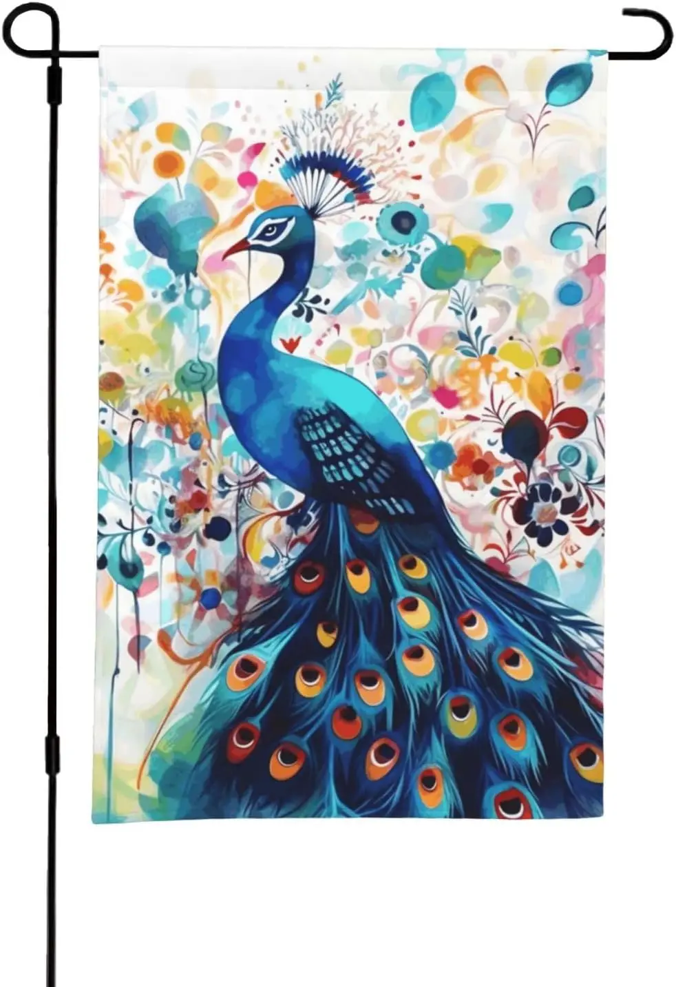 Garden Flag 12x18 Inch Double Sided Vertical Outdoor Flag Yard Flags Holiday Banner Color Peacock Garden Flags Small Burlap  SSL