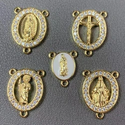 Exquisite Metal Crystal Zircon Jesus Guadalupe Virgin Mary Pendants Charms For Jewelry Making DIY Accessories