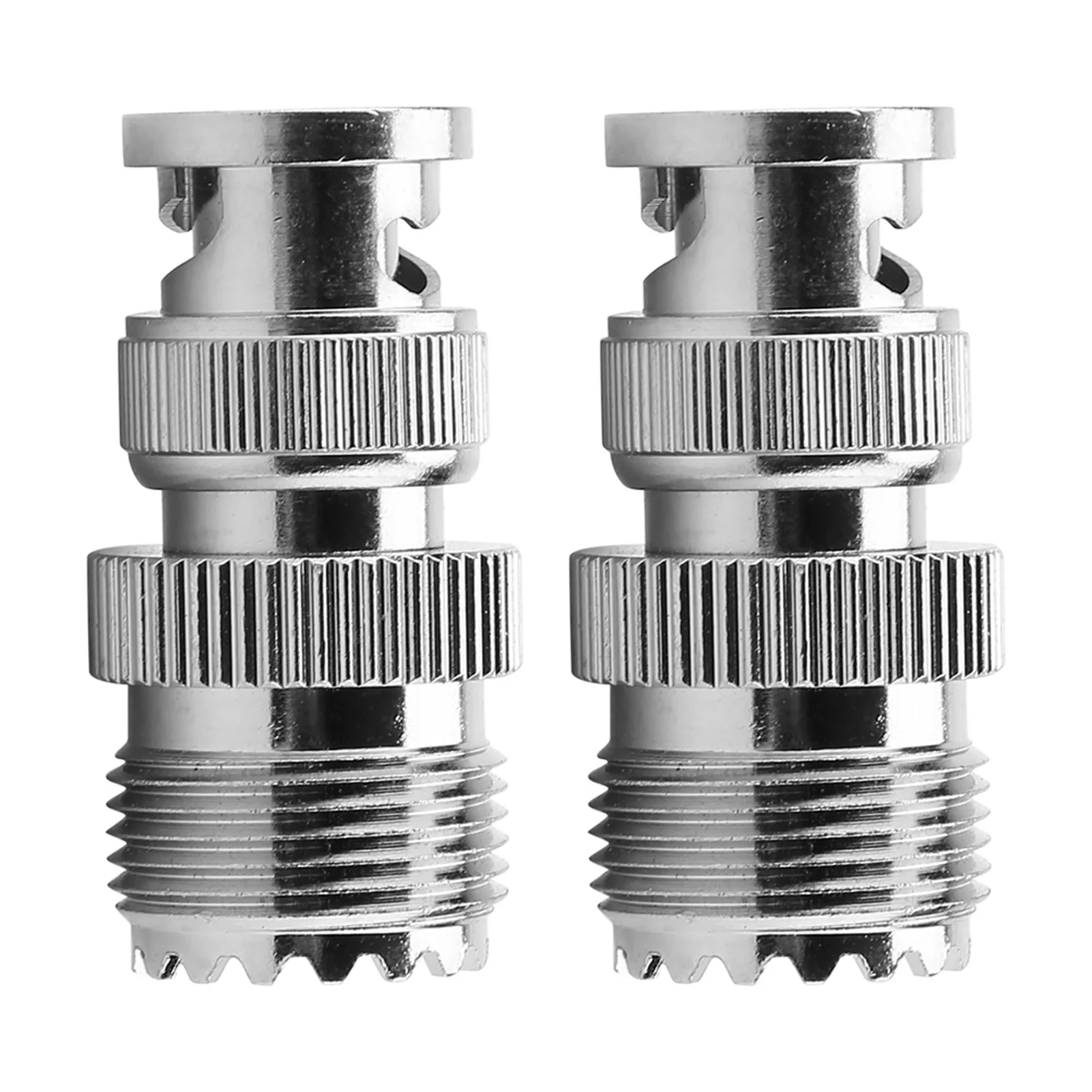 2pcs BNC Male Plug to UHF SO239 PL-259 Female Jack RF Coaxial Adapter Cable Connector