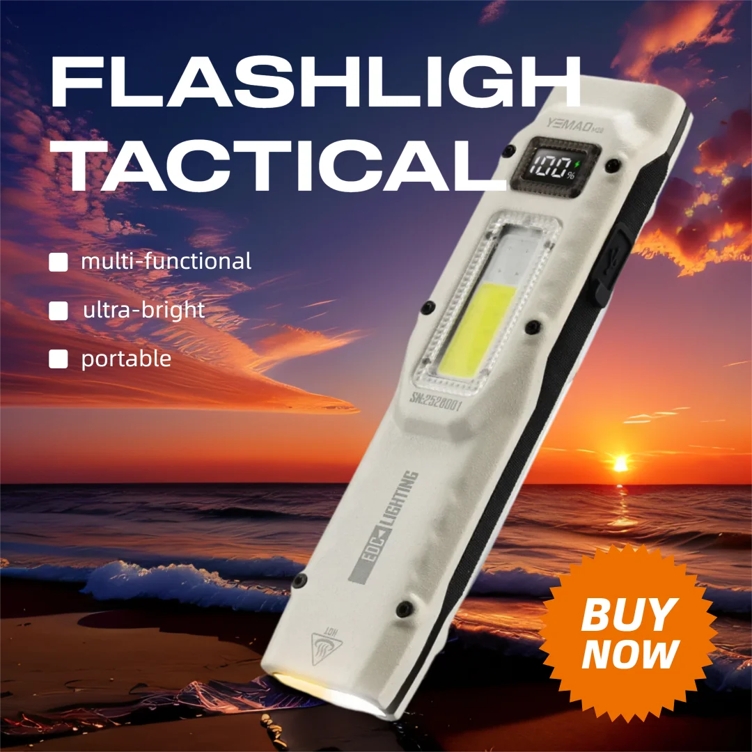 YEMAO M28 Super Brilhante EDC Flashight 880Lumens Recarregável Tocha Tática Bateria de Li-Ion para Emergências Camping