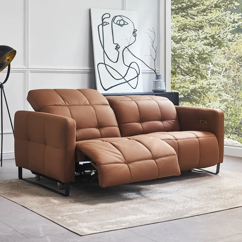 

Double Function Faux Leather Electric Three-Seat Italian Minimalist Sofa Living Room