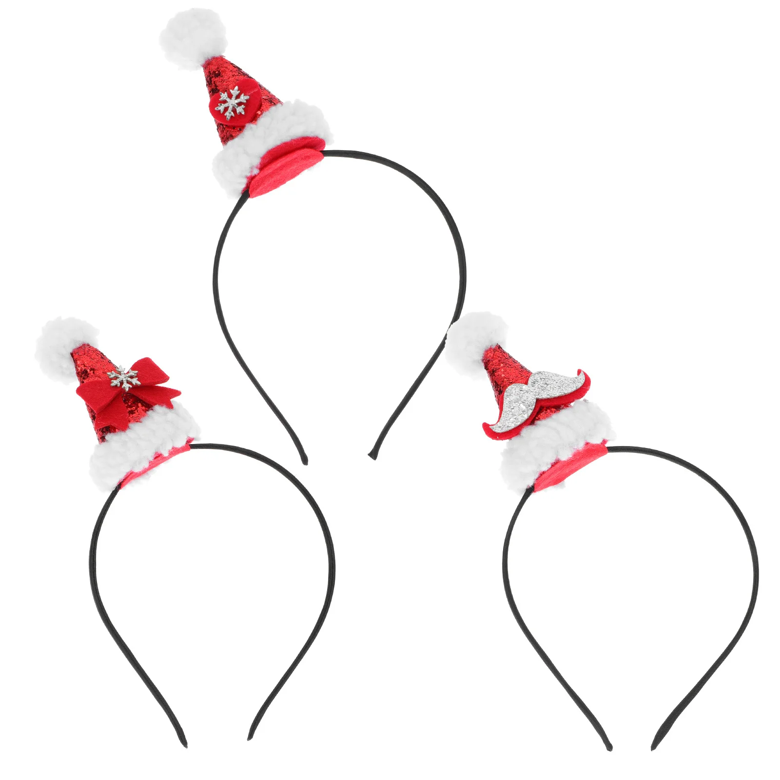 

3Pcs Xmas Hair Hoops Christmas Themed Kids Headbands Holiday Party Hair Decorations Xmas Party Head Decorations