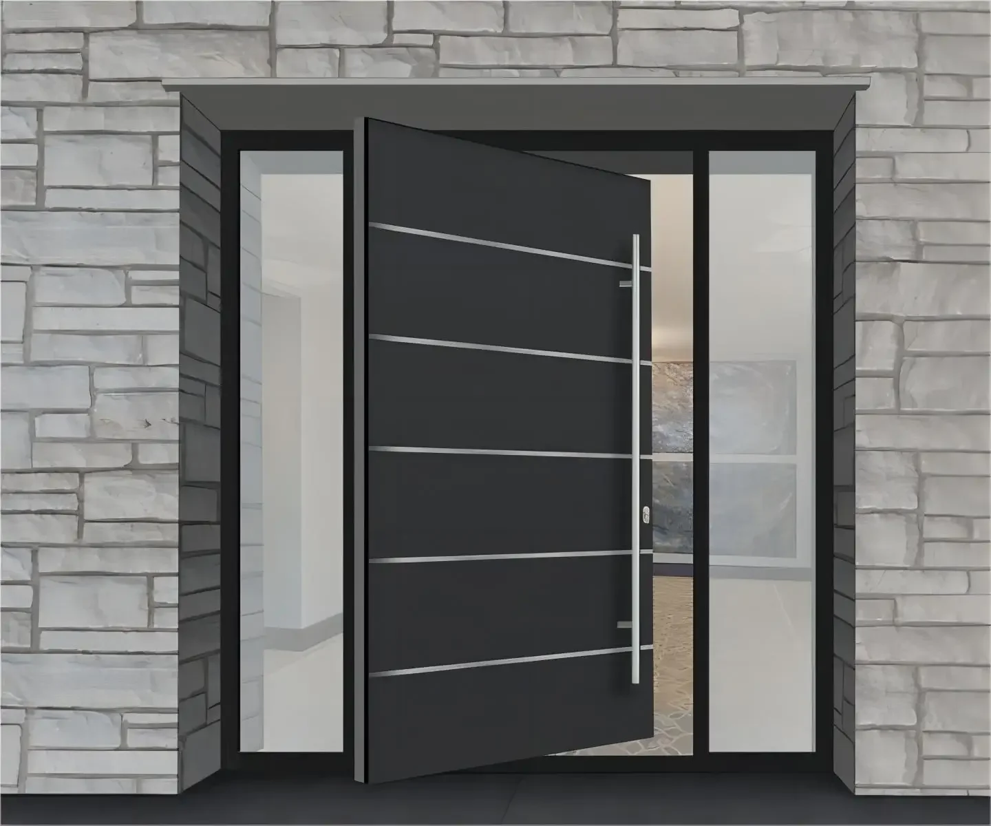 New Custom Modern Villa Main Exterior Door Hurricane Impact Aluminium/Aluminum Pivot Entrance Doors Heat and Sound Insulation