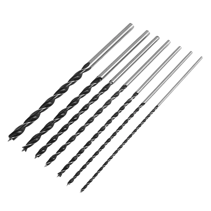 A44F-7Pcs اضافية طويلة الخشب مثقاب مجموعة 12 بوصة 300 مللي متر لقمة ثقب لتقوم بها بنفسك أداة نجارة دوامة الحفر اضافية طويلة الحفر
