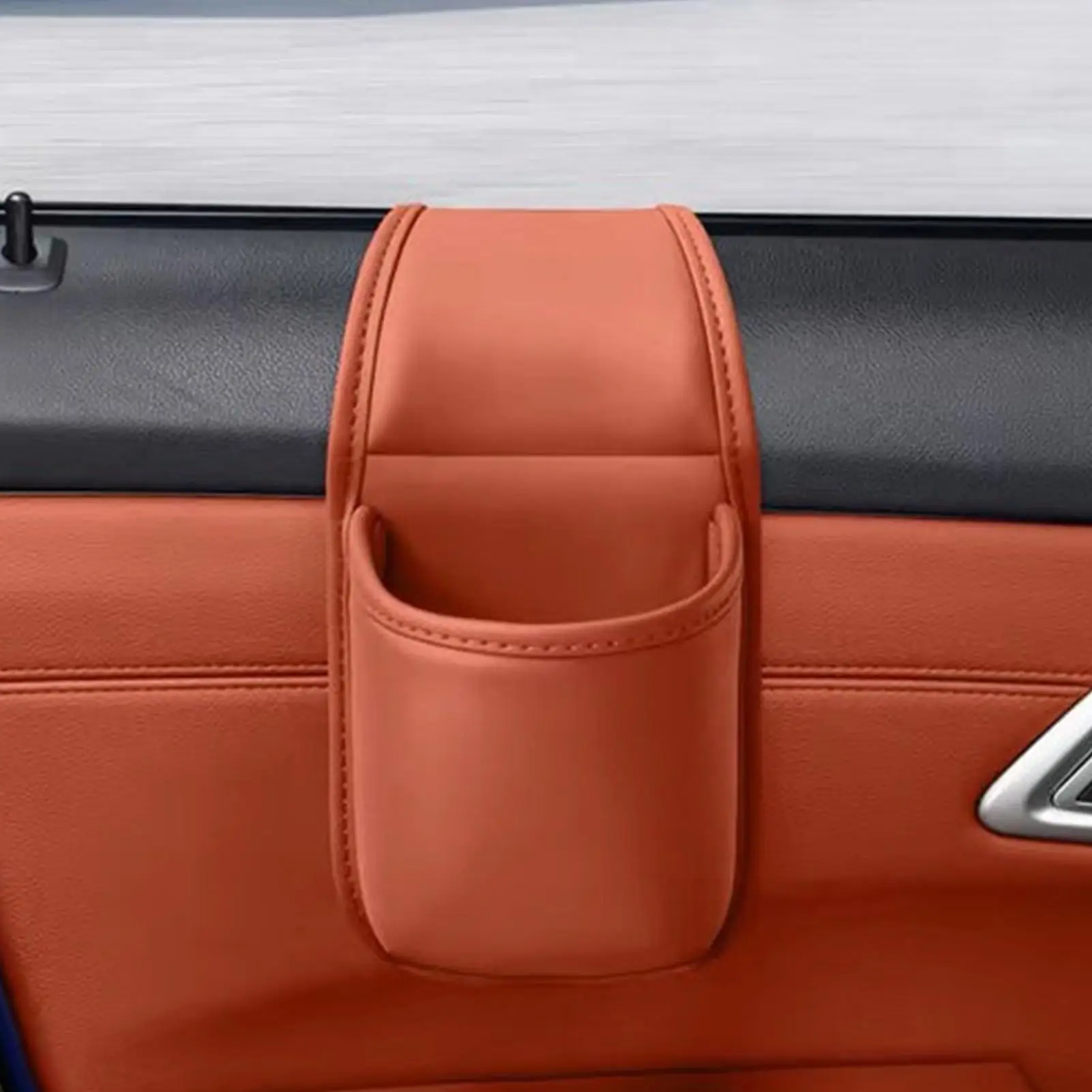 Car Door Cup Holder PU Leather Scratch Resistant Universal car cup holder for storing mobile phones sunglasses parking cards