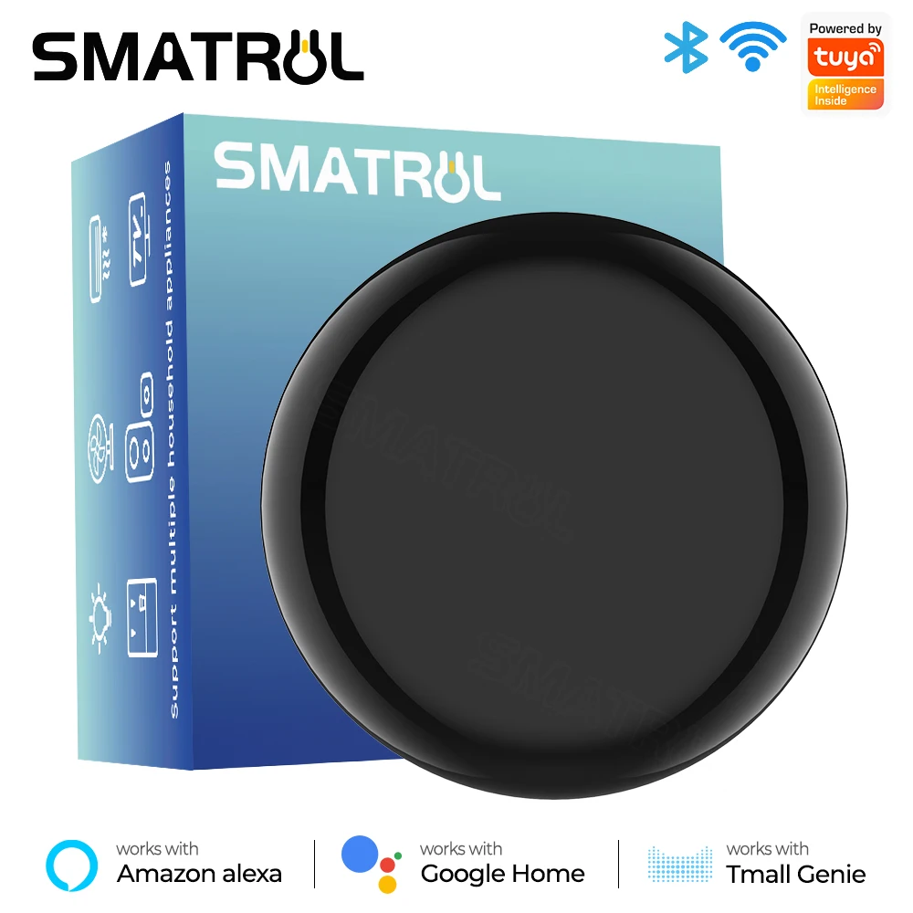 SMATRUL Tuya Smart IR Controller WiFi Blaster Lnfrared Wireless Remote Control for Air Conditioner TV, DVD Etc,Alexa,Google Home