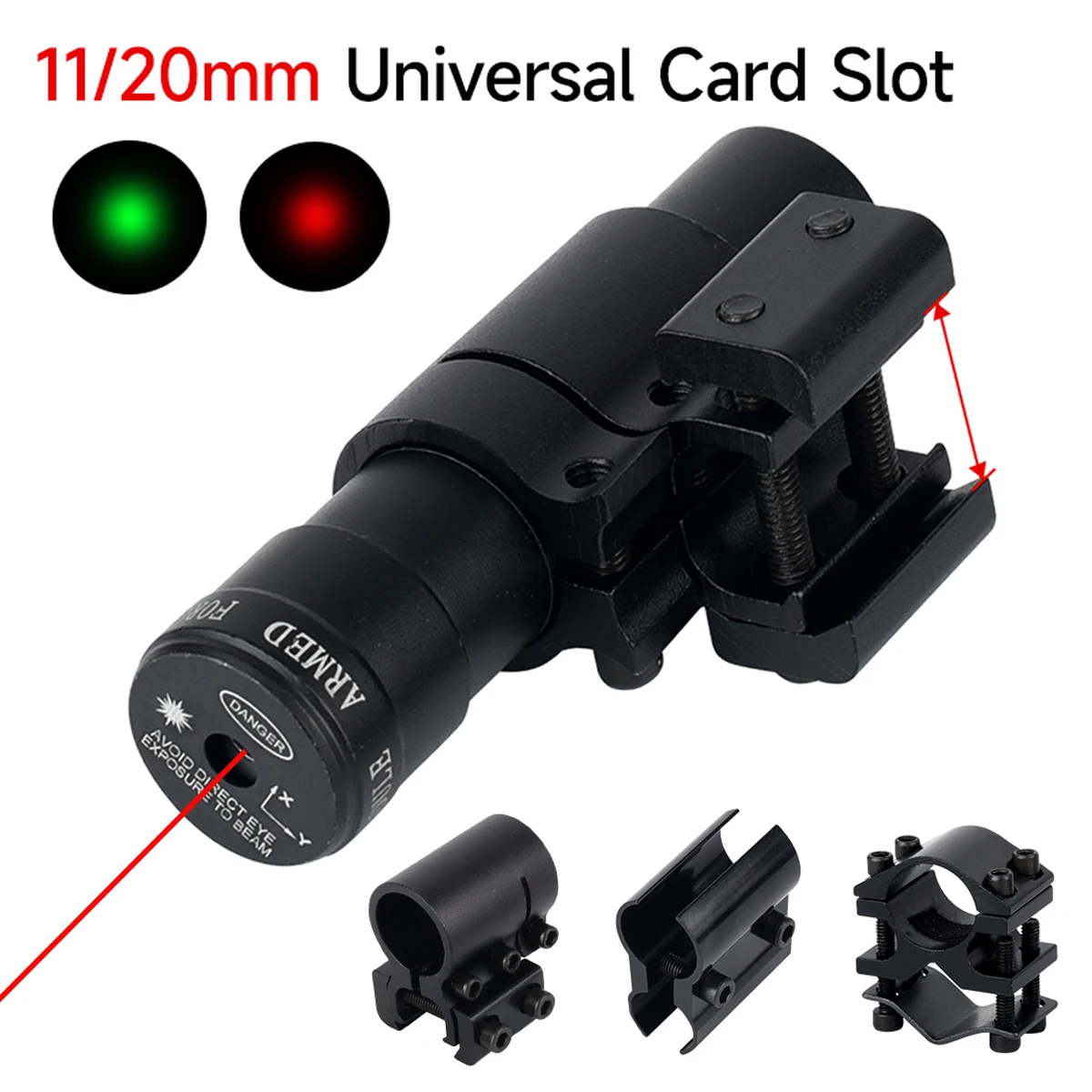 Mira Láser Táctica de Punto Rojo con Soporte Ajustable de 11mm/20mm, Accesorios de Caza para Riel de 11mm/20mm
