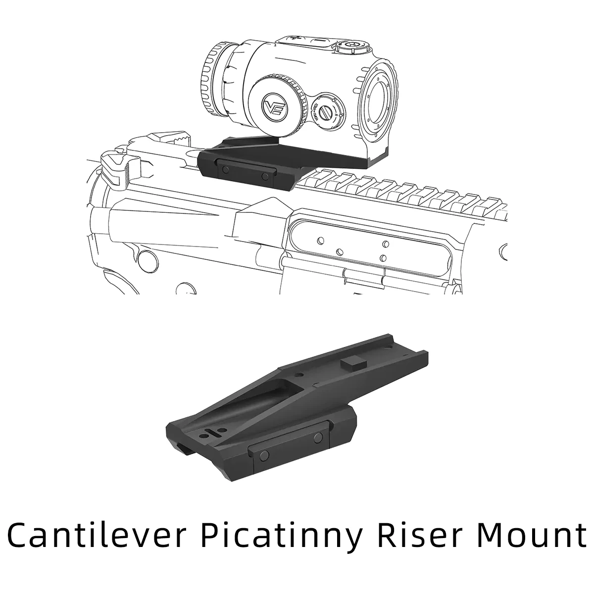 Vector Optics Low/Riser/ Red Dot Sight Offset PicatinnyMount Compatible with T1/T2,for Paragon Prism,Maverick & Scrapper Series view 4