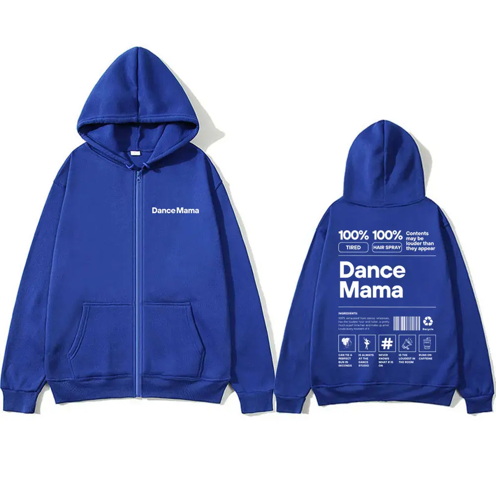 Dance Mama Dance Competition Dance Teacher Graphic Zipper Hoodie Men Women Funny Fitness Gym Workout Bodybuilding Zip Up Jacket view 3