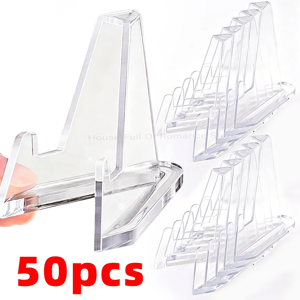 Clear Acrylic Badge Display Stand Holders Easel Card Commemorative Coin Photo Challenge Capsule Medal Showing Support Racks
