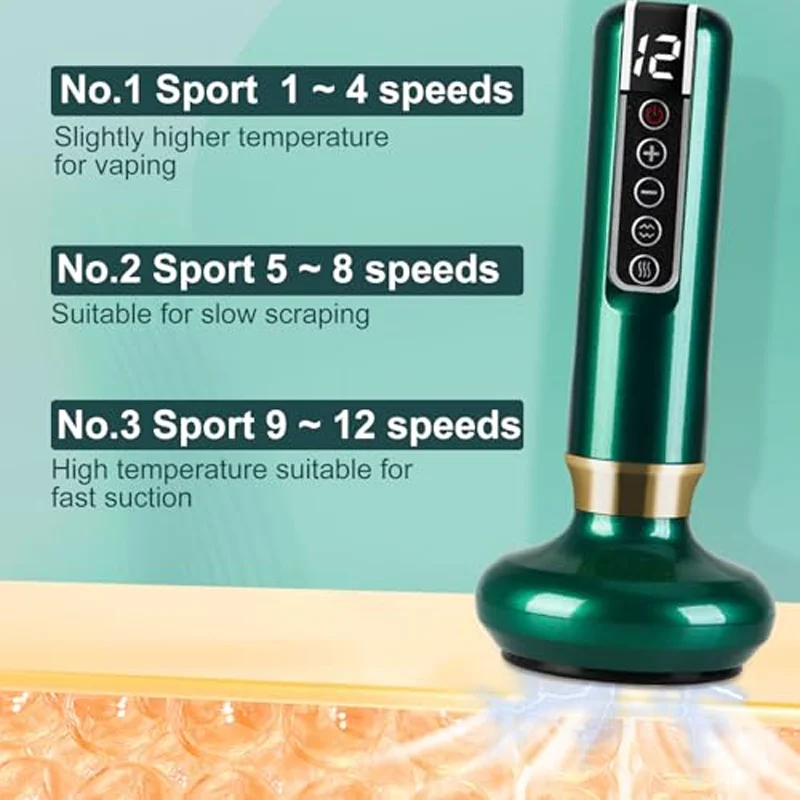 

12 suction mode massager electric degreaser, intelligent cup-shaped massager for the back, abdomen, waist, arms, legs, buttocks